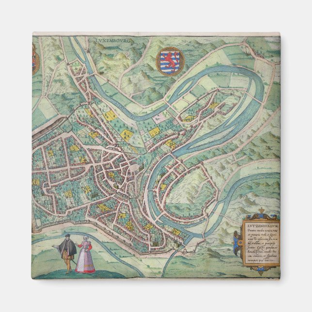Imã Mapa do Luxemburgo, de Civitates Orbis Terrarum (Frente)
