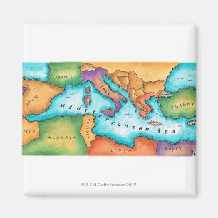 Imã Mapa do mar Mediterrâneo