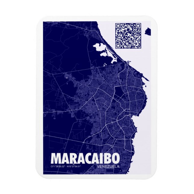 Ímã Mapa do Maracaibo - Mapa da Cidade do Viagem na Ve (Vertical)