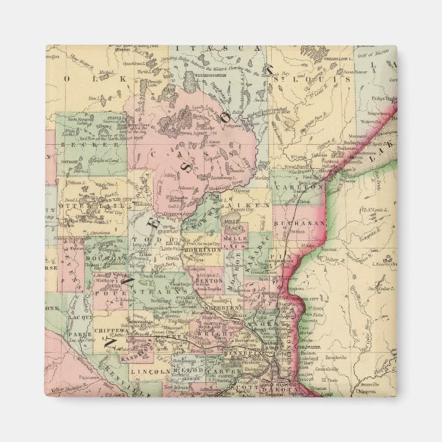 Imã Mapa do Minnesota por Mitchell (Frente)