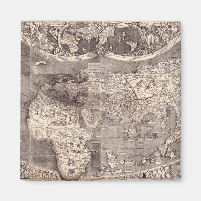 Imã Mapa do Mundo | 1507 (Frente)