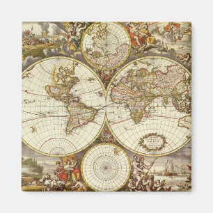 Imã Mapa do mundo antigo, C. 1680. Por Frederick de