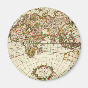Imã Mapa do mundo antigo, C. 1680. Por Frederick de