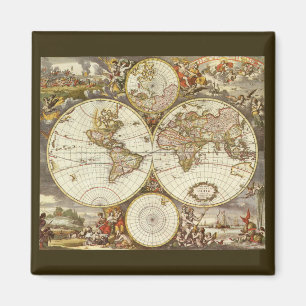 Imã Mapa do mundo antigo, C. 1680. Por Frederick de