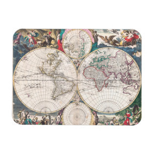 Ímã Mapa do mundo antigo do Dobro-Hemisfério