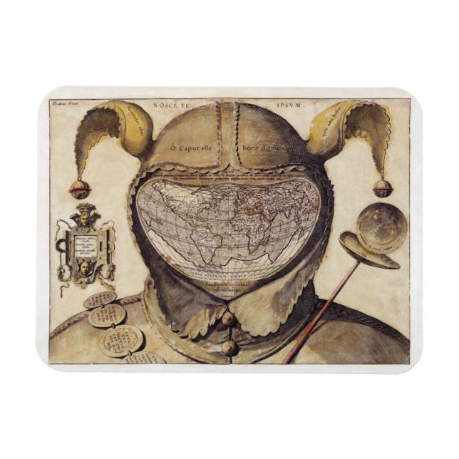 Ímã Mapa do Mundo Boné de Fool (Horizontal)