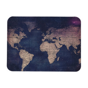 Ímã Mapa do Mundo Celestial de Roxo Vintage (5)