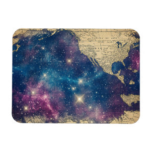 Ímã Mapa do Mundo Celestial de Roxo Vintage (6)