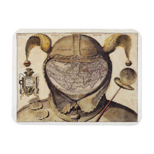 Ímã Mapa do mundo do boné do tolo