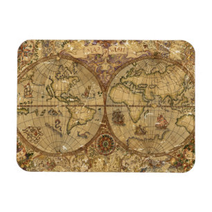 Ímã Mapa do mundo do vintage