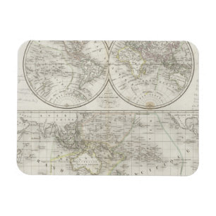 Ímã Mapa do mundo em dois hemisférios