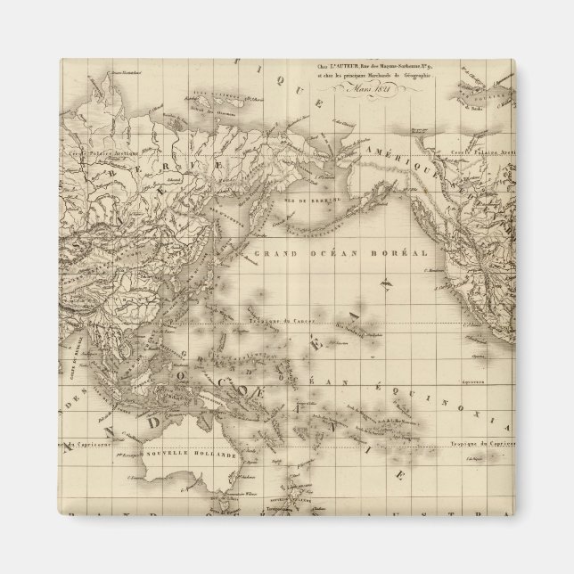 Imã Mapa do mundo físico (Frente)