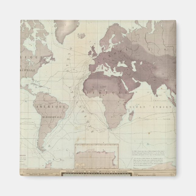 Imã Mapa do Mundo Histórico (Frente)