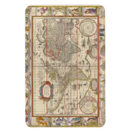 Ímã Mapa do Mundo Histórico Medieval (por Willem Blaeu