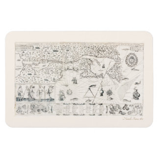 Ímã Mapa do Mundo Medieval Quebec - Nouvelle - França