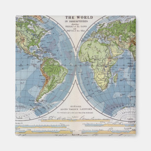 Imã Mapa do mundo que mostra alturas da profundidade