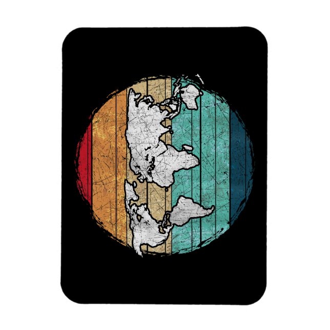 Ímã Mapa do Mundo Retroativo (Vertical)
