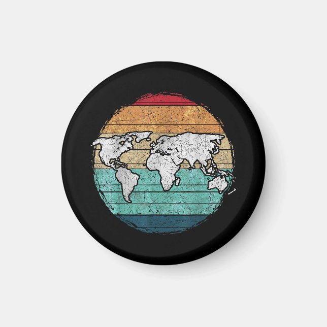 Imã Mapa do Mundo Retroativo (Frente)