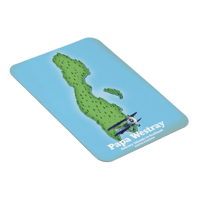 Ímã Mapa do Papa Westray Scotland. (Lado Direito)