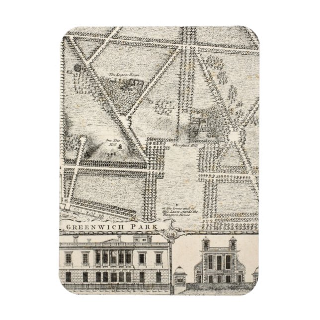 Ímã Mapa do Parque Greenwich (Vertical)