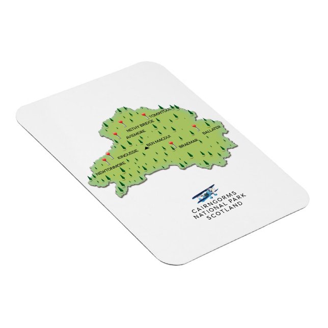 Ímã mapa do Parque Nacional Cairngorms (Lado Direito)