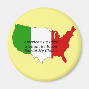 Imã Mapa do Patrimônio Italiano Americano Siciliano d