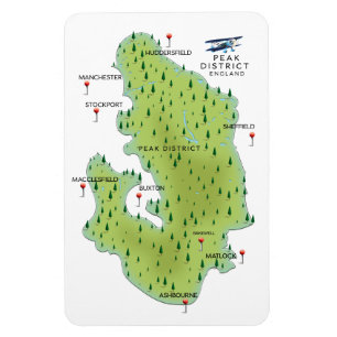 Ímã Mapa do Peak District Inglaterra