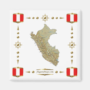Imã Mapa do Peru + ímã de sinalizadores
