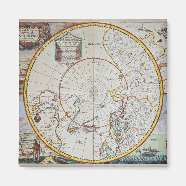 Imã Mapa do Polo Norte (Frente)