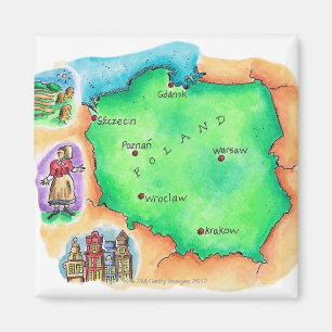 Imã Mapa do Polônia