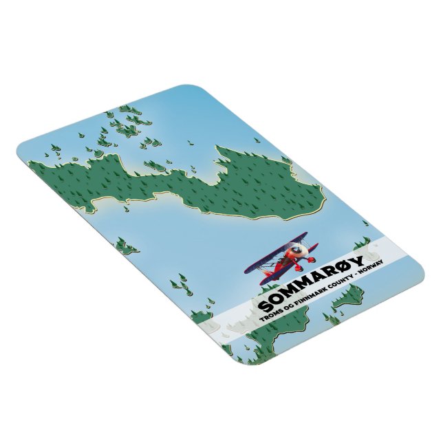 Ímã Mapa do poster de viagens da Sommarøy Norway (Lado Direito)