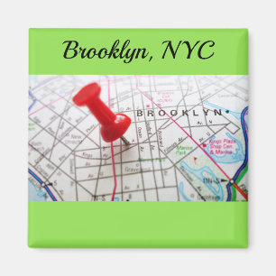 Imã Mapa do Pushpin de Brooklyn New York