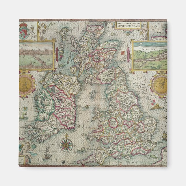 Imã Mapa do Reino da Grã-Bretanha e da Irlanda do Exce (Frente)