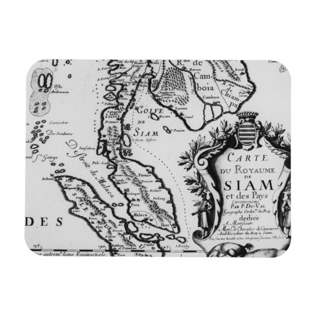 Ímã Mapa do Reino da Sião (Horizontal)