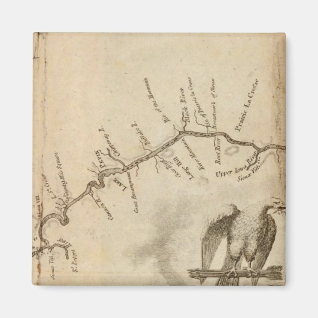 Imã Mapa do rio Mississippi (Frente)