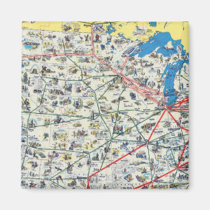 Imã Mapa do sistema da American Airlines