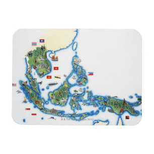 Ímã Mapa do Sudeste Asiático