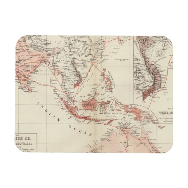 Ímã Mapa do Sudeste Asiático e do Norte da Austrália (Horizontal)
