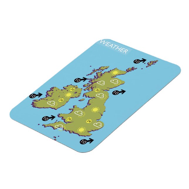 Ímã Mapa do Tempo da TV das Ilhas Britânicas. (Left Side)