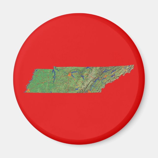 Imã Mapa do Tennessee Magnet (Frente)
