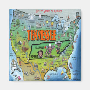 Imã Mapa do Tennessee USA