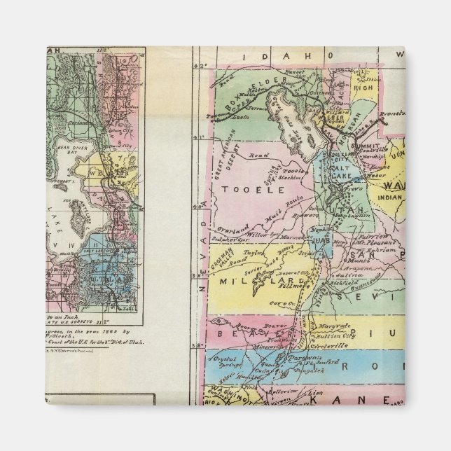 Imã Mapa do Território de Utah (Frente)