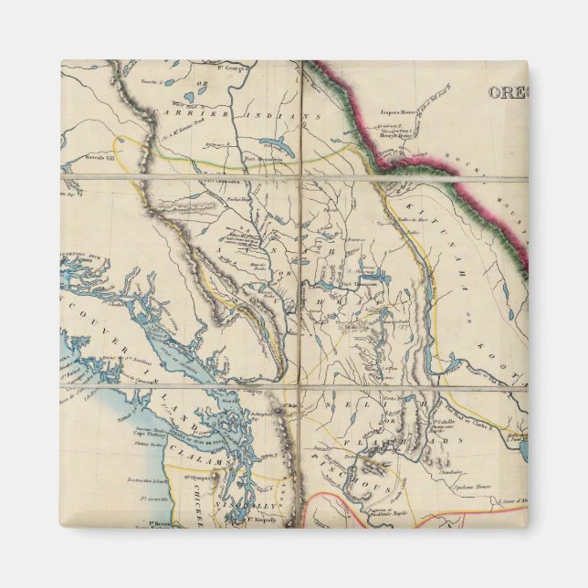 Imã Mapa do Território do Oregon 2 (Frente)