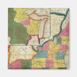 Imã Mapa do Território Liquidado de Wisconsin