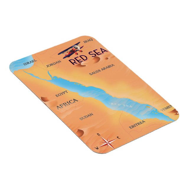 Ímã Mapa do Viagem do Mar Vermelho (Lado Direito)
