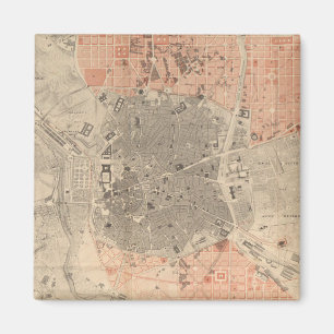 Imã Mapa do vintage da espanha de Madrid (1861)