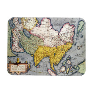 Ímã Mapa do vintage de Ásia 1580