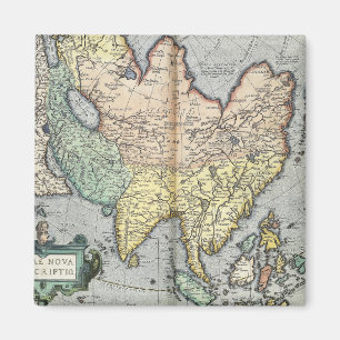 Imã Mapa do vintage de Ásia 1592