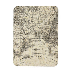 Ímã Mapa do vintage de Europa e de Ásia