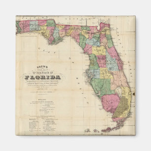 Imã Mapa do vintage de Florida (1870)